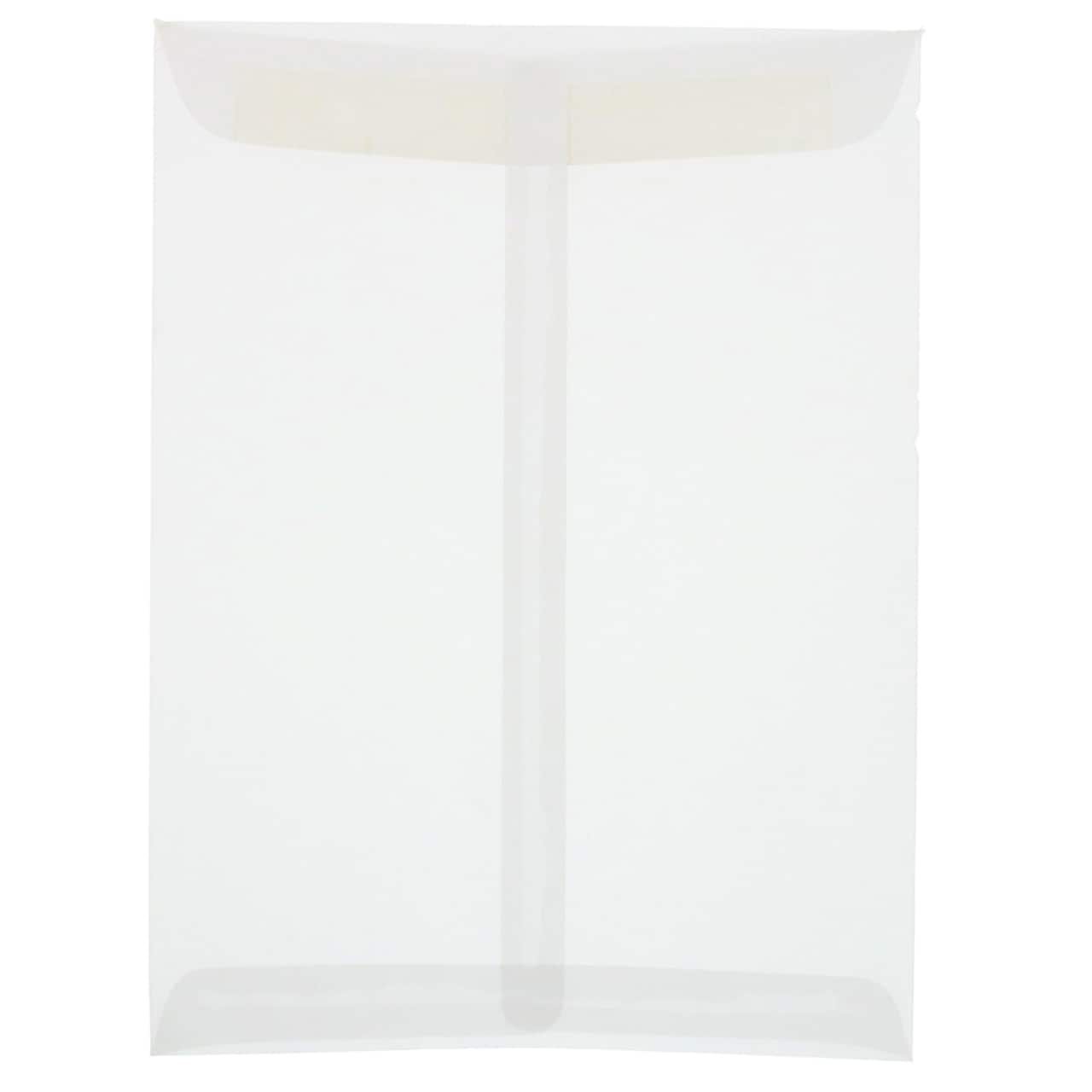 JAM Paper 10" x 13" Translucent Clear Vellum Envelopes, 25ct.